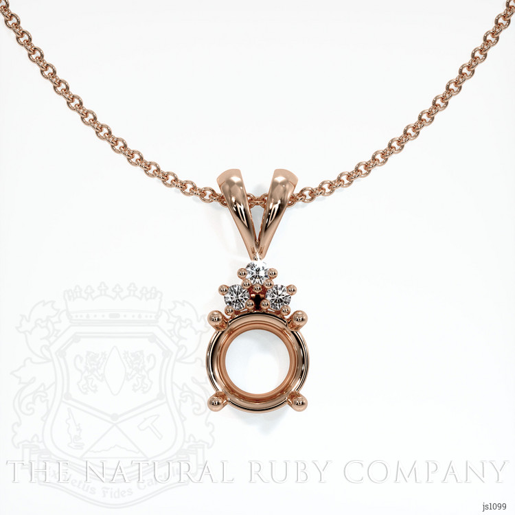 14K Rose Gold Accent Stones Pendant Setting