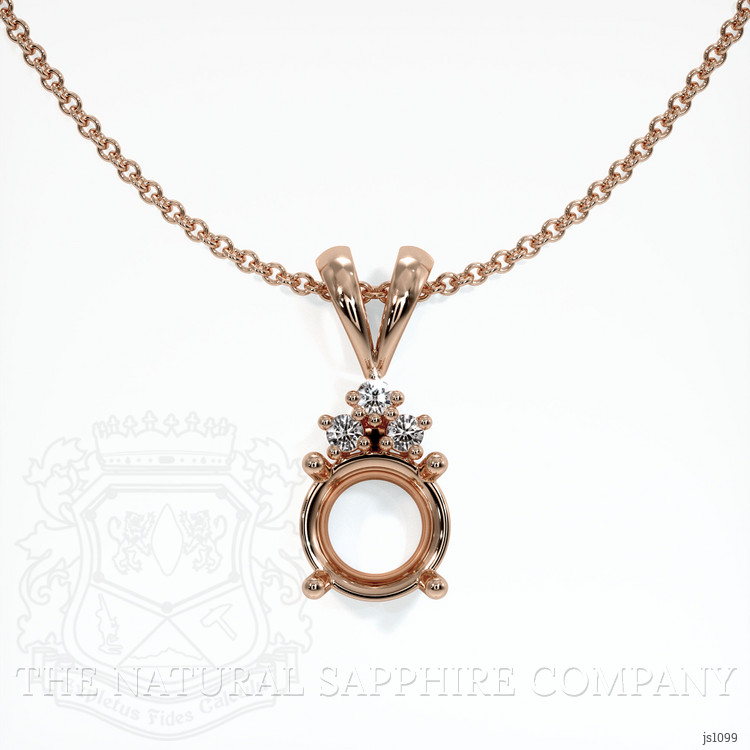 14K Rose Gold Accent Stones Pendant Setting
