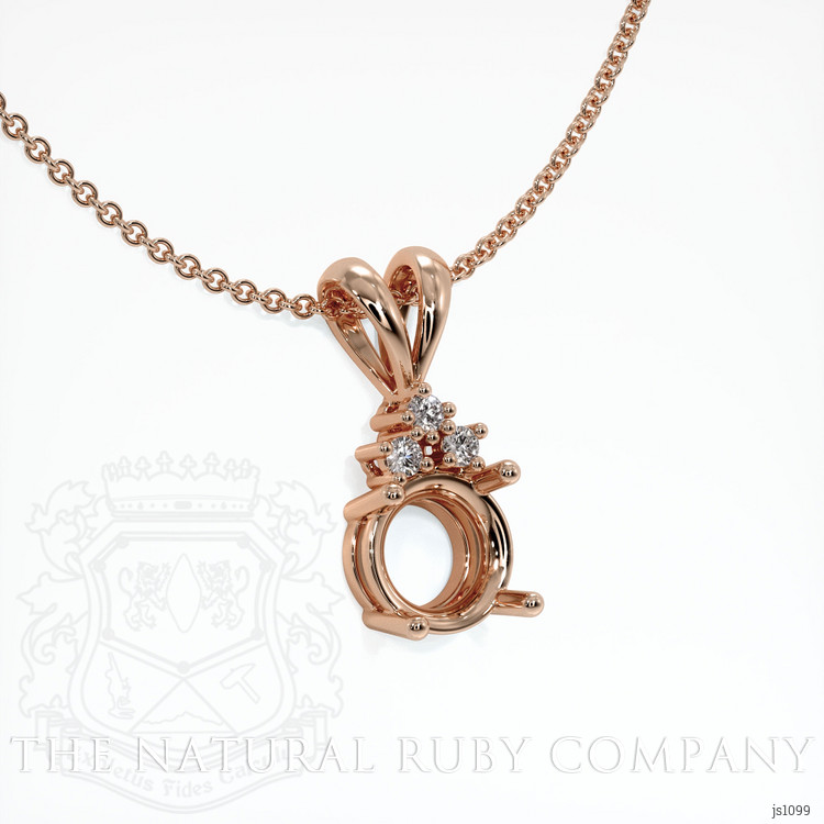 14K Rose Gold Accent Stones Pendant Setting