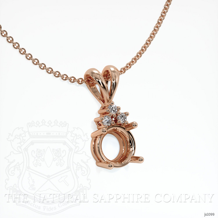 14K Rose Gold Accent Stones Pendant Setting