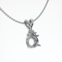 10K White Gold Accent Stones Pendant Setting Image