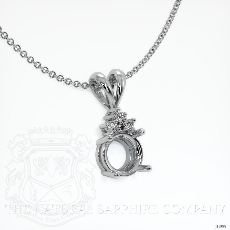 14K White Gold Accent Stones Pendant Setting