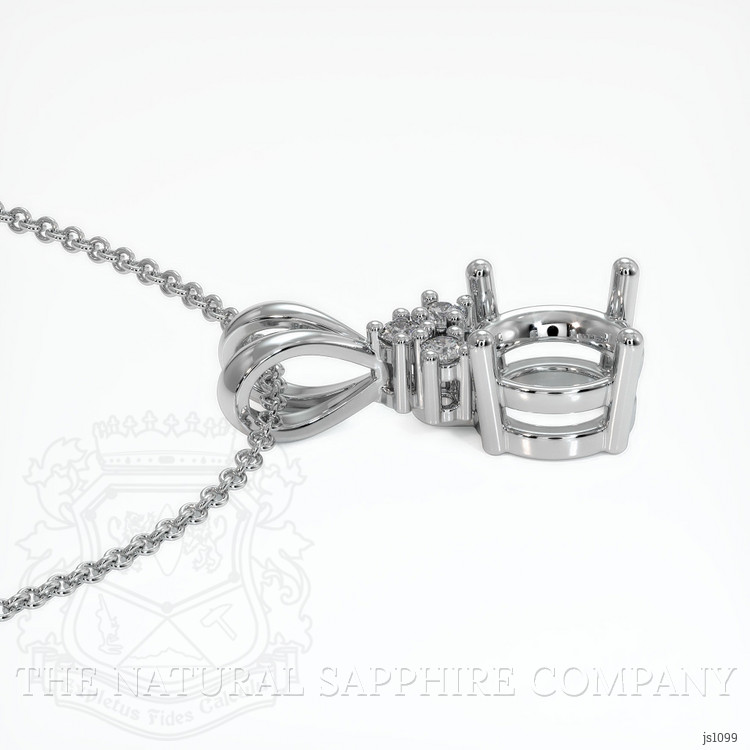14K White Gold Accent Stones Pendant Setting