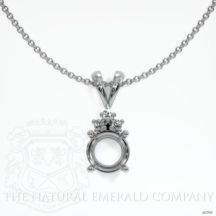 18K White Gold Accent Stones Pendant Setting