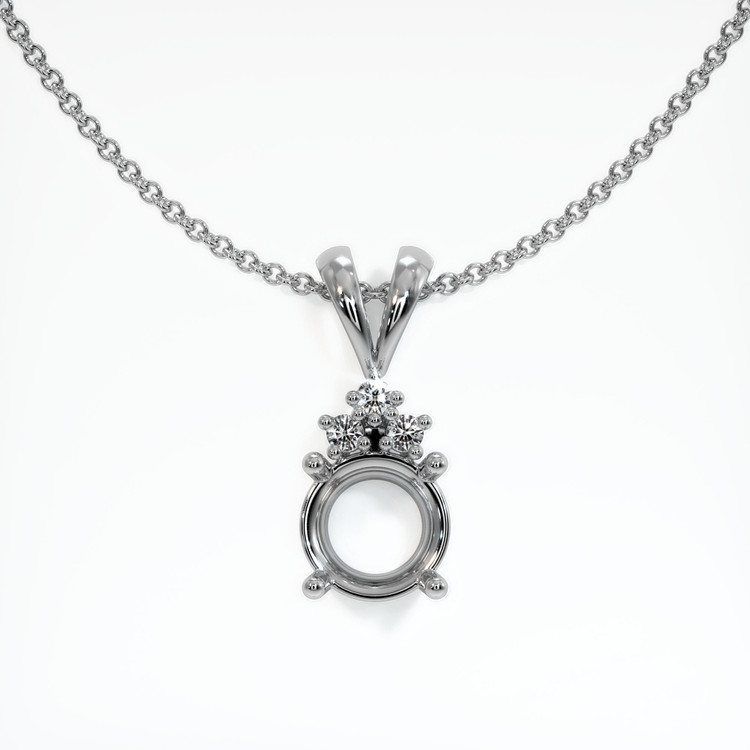 18K White Gold Accent Stones Pendant Setting