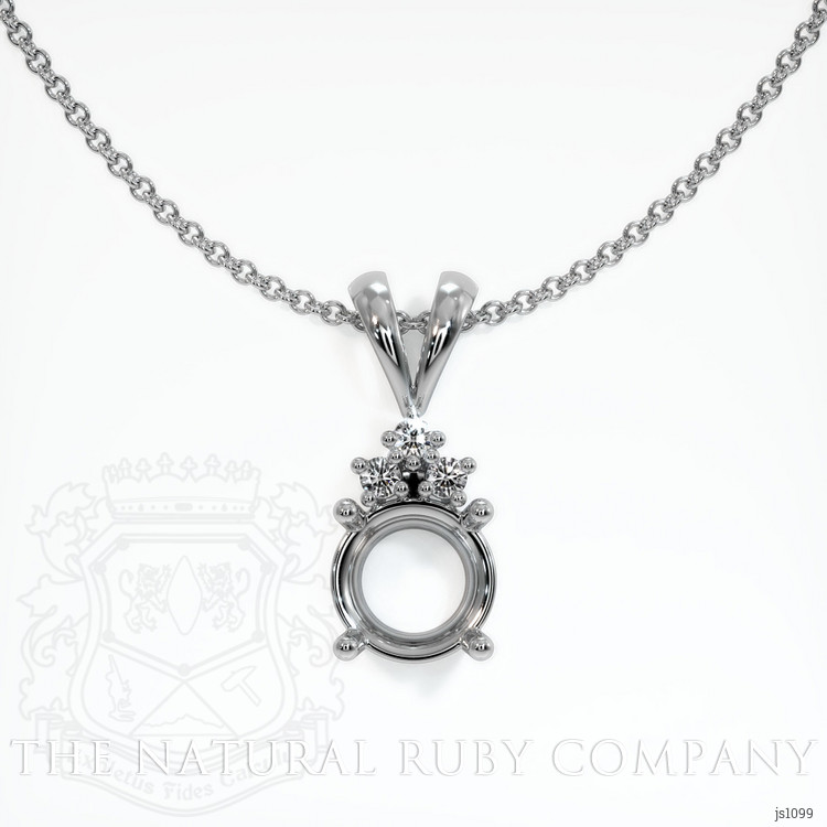 18K White Gold Accent Stones Pendant Setting