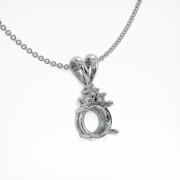 18K White Gold Accent Stones Pendant Setting