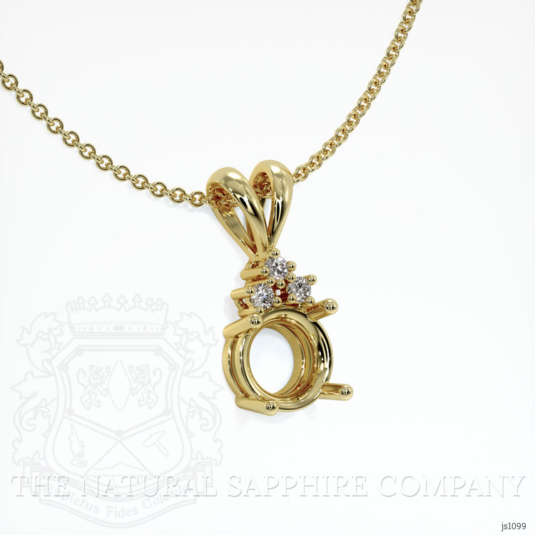 10K Yellow Gold Accent Stones Pendant Setting