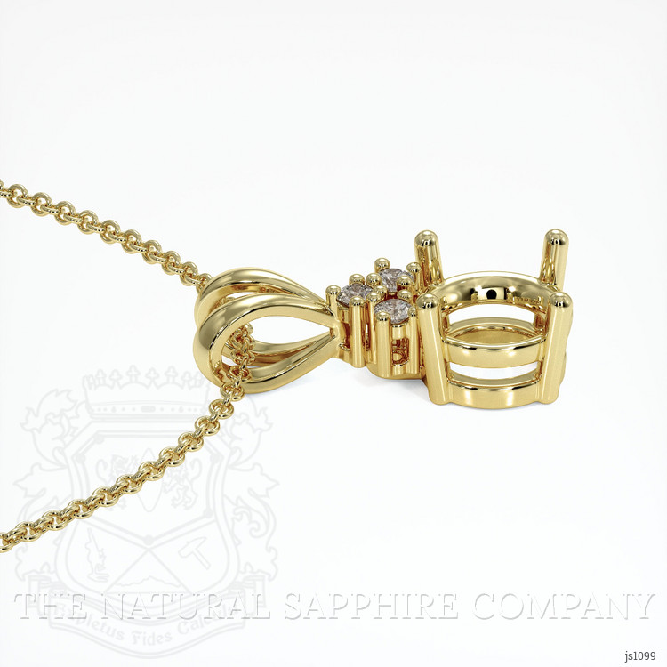 10K Yellow Gold Accent Stones Pendant Setting