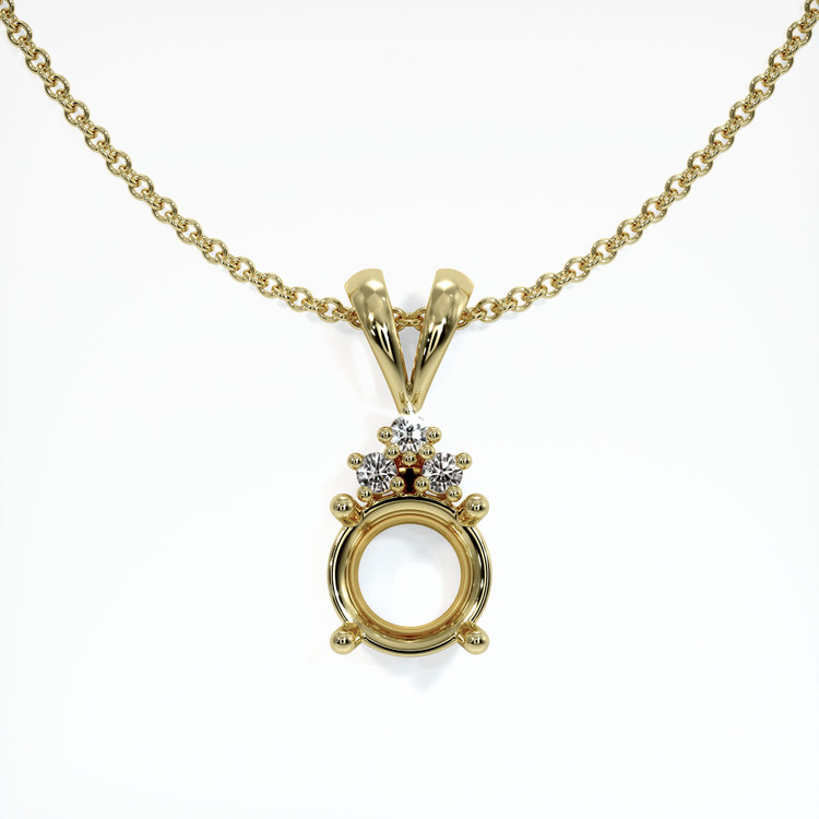 14K Yellow Gold Accent Stones Pendant Setting