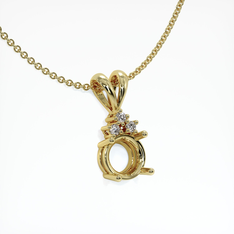 14K Yellow Gold Accent Stones Pendant Setting