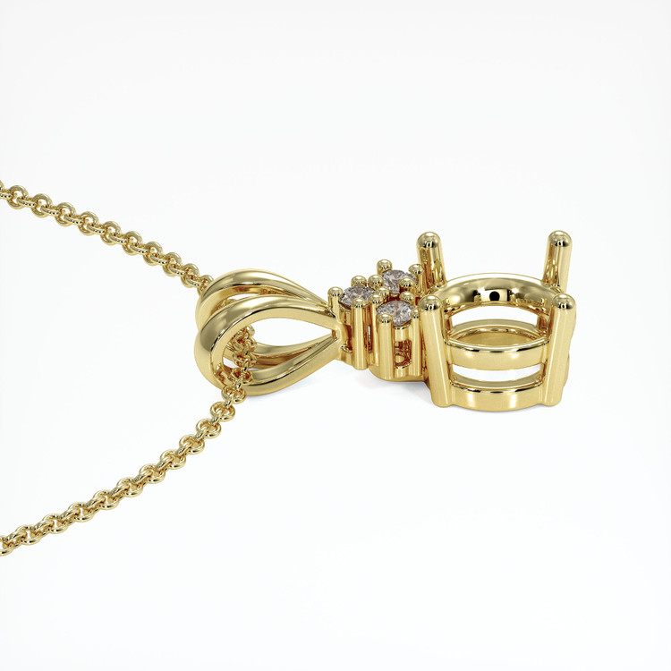 14K Yellow Gold Accent Stones Pendant Setting