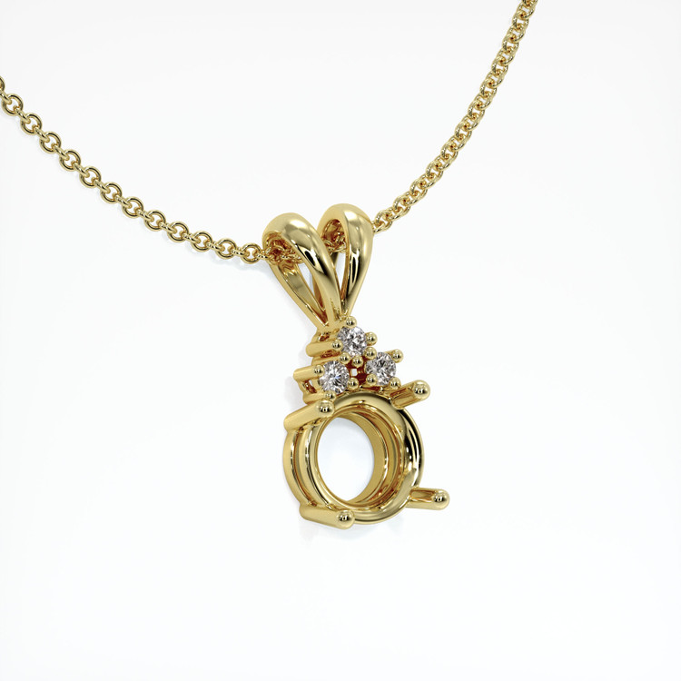 18K Yellow Gold Accent Stones Pendant Setting