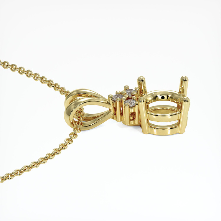 18K Yellow Gold Accent Stones Pendant Setting