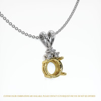 14K Yellow & White Accent Stones Pendant Setting Image