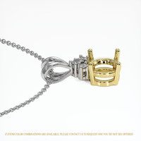 18K Yellow & White Accent Stones Pendant Setting Image