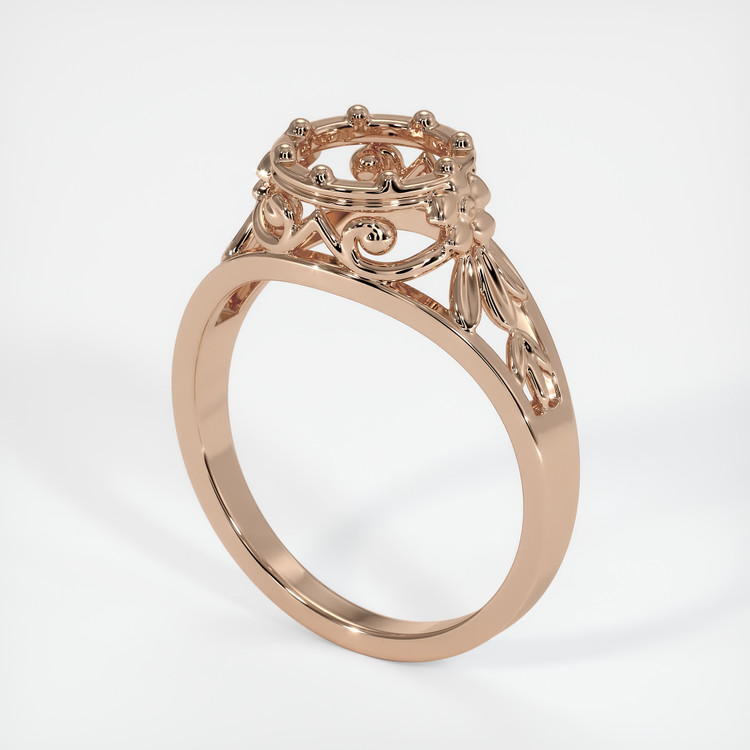 18K Rose Gold Antique Style Ring Setting
