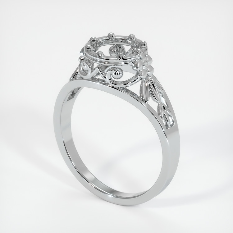 14K White Gold Antique Style Ring Setting