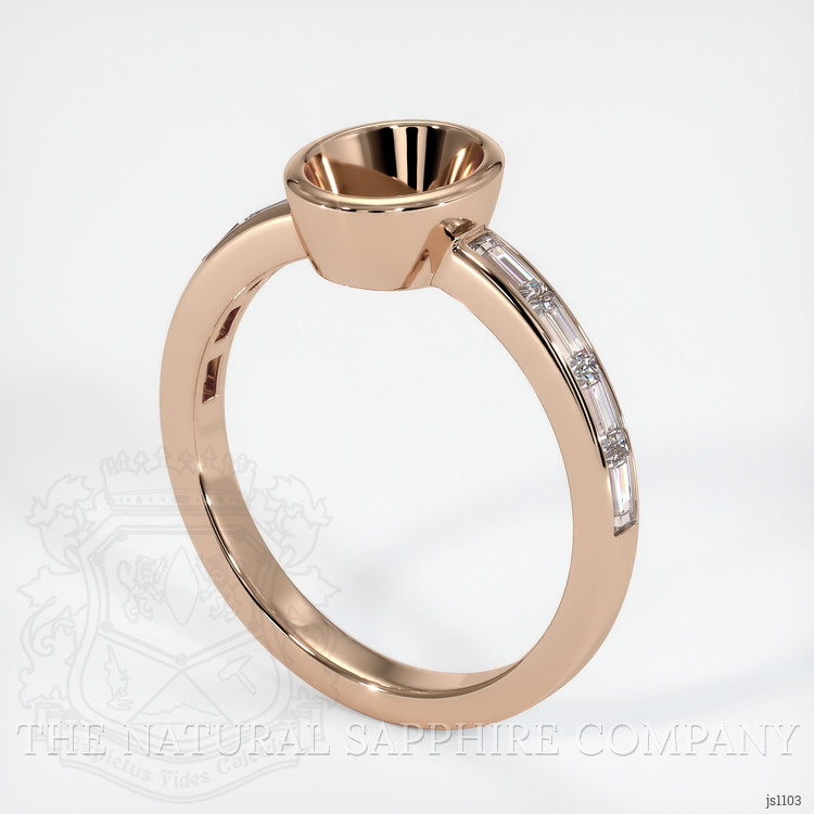 18K Rose Gold Accent Stones Ring Setting
