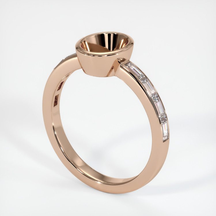 18K Rose Gold Accent Stones Ring Setting