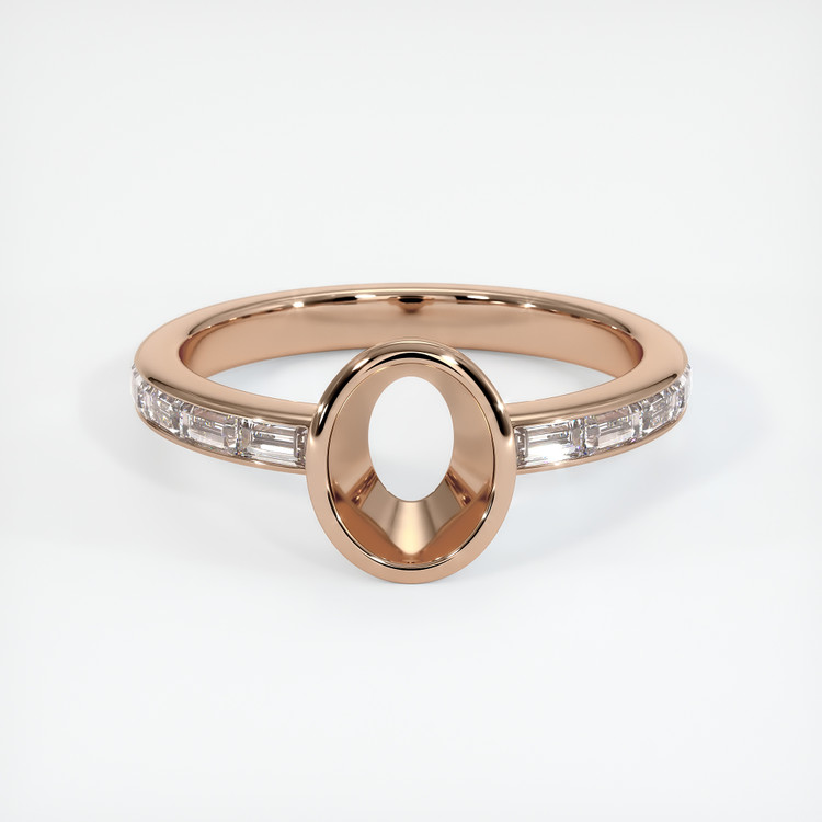 18K Rose Gold Accent Stones Ring Setting