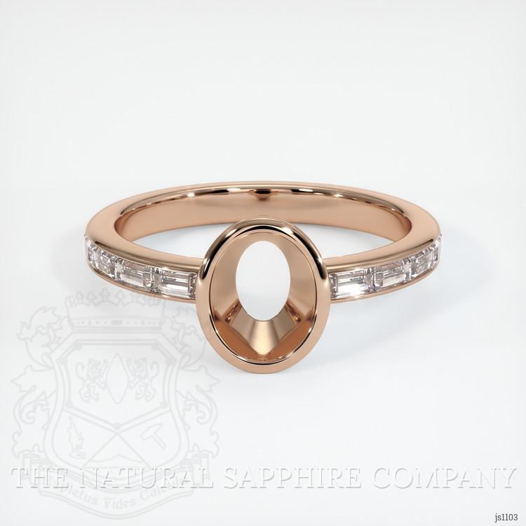 18K Rose Gold Accent Stones Ring Setting