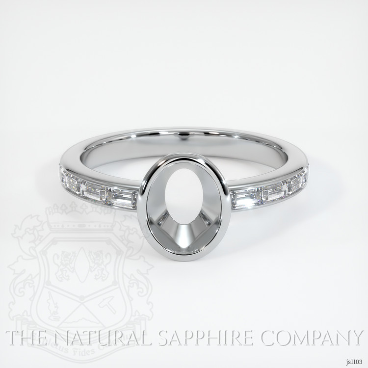 14K White Gold Accent Stones Ring Setting