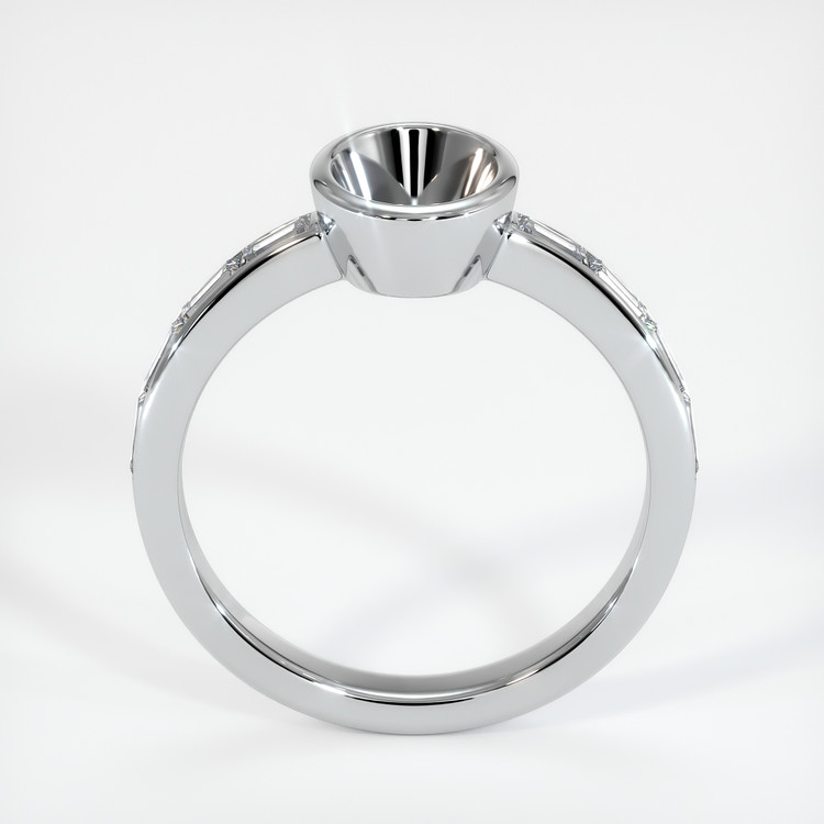 14K White Gold Accent Stones Ring Setting