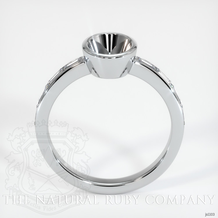 14K White Gold Accent Stones Ring Setting