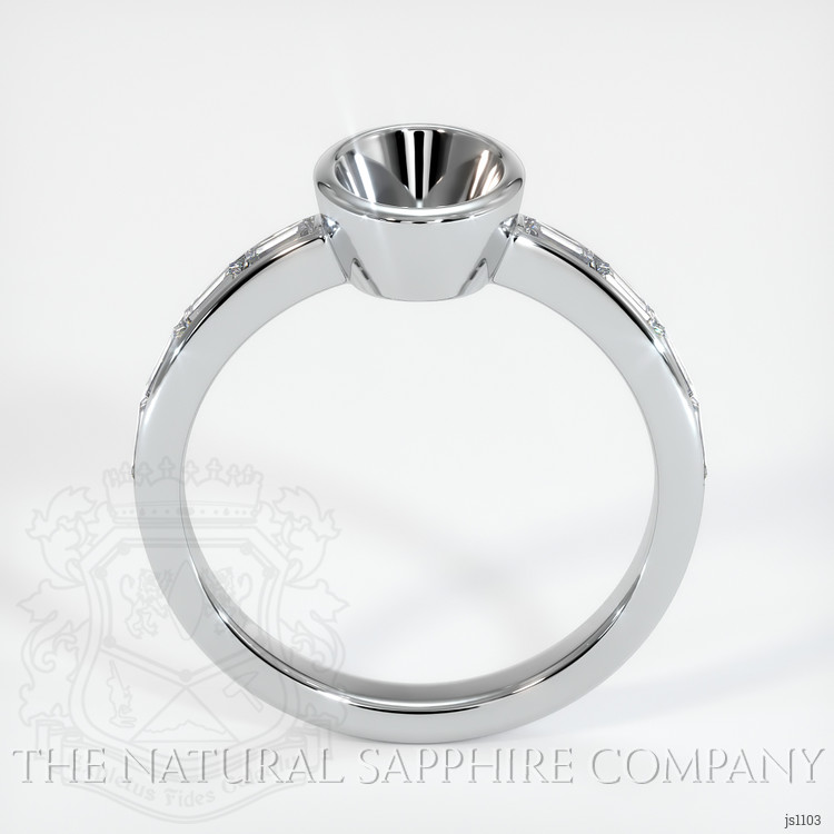14K White Gold Accent Stones Ring Setting