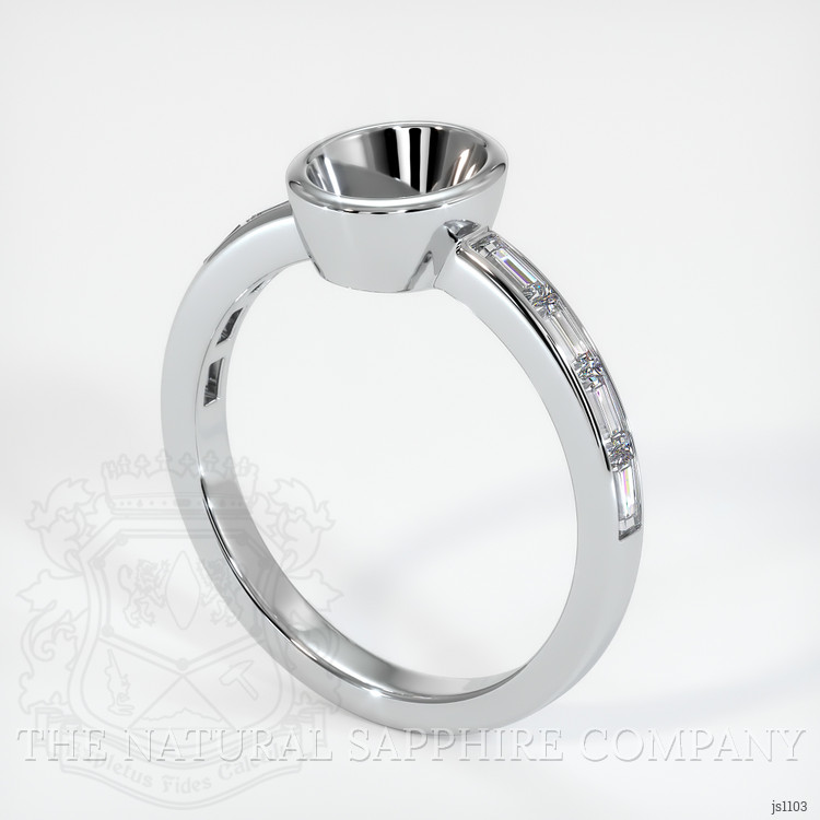 18K White Gold Accent Stones Ring Setting