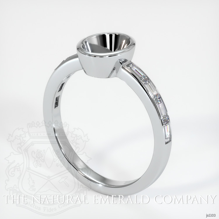 Bezel Emerald Ring 2.95 Ct., 18K White Gold