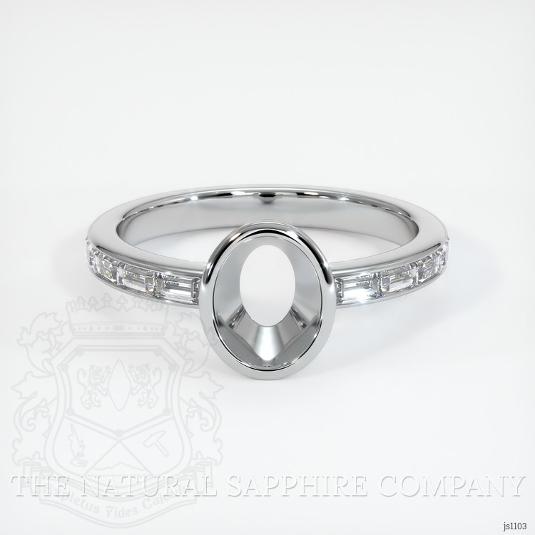 18K White Gold Accent Stones Ring Setting