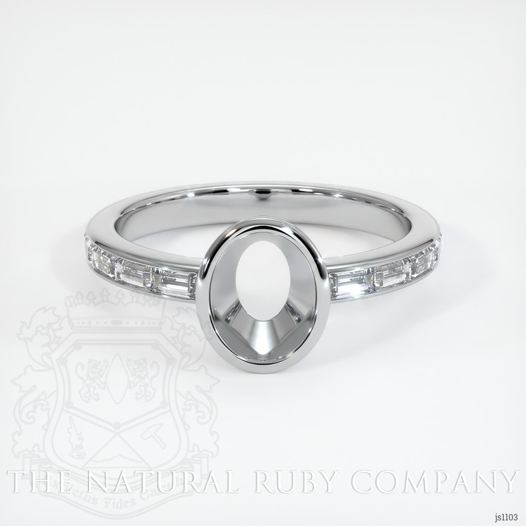 18K White Gold Accent Stones Ring Setting