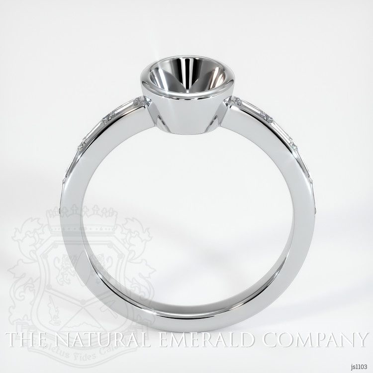 18K White Gold Accent Stones Ring Setting