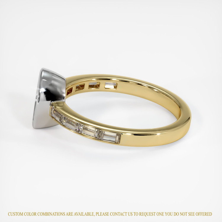 14K White & Yellow Accent Stones Ring Setting