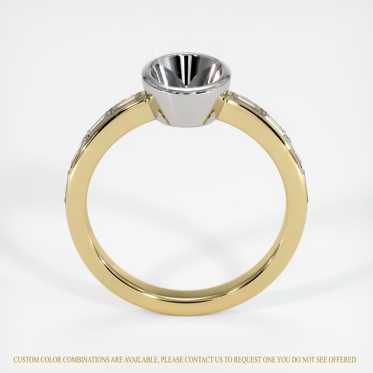 14K White & Yellow Accent Stones Ring Setting