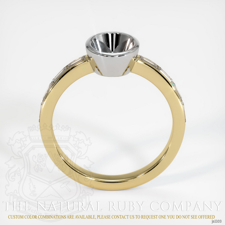 14K White & Yellow Accent Stones Ring Setting