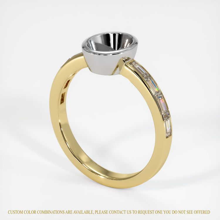 18K White & Yellow Accent Stones Ring Setting