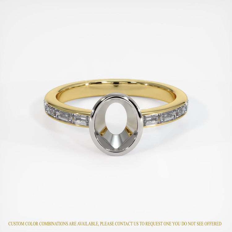 18K White & Yellow Accent Stones Ring Setting