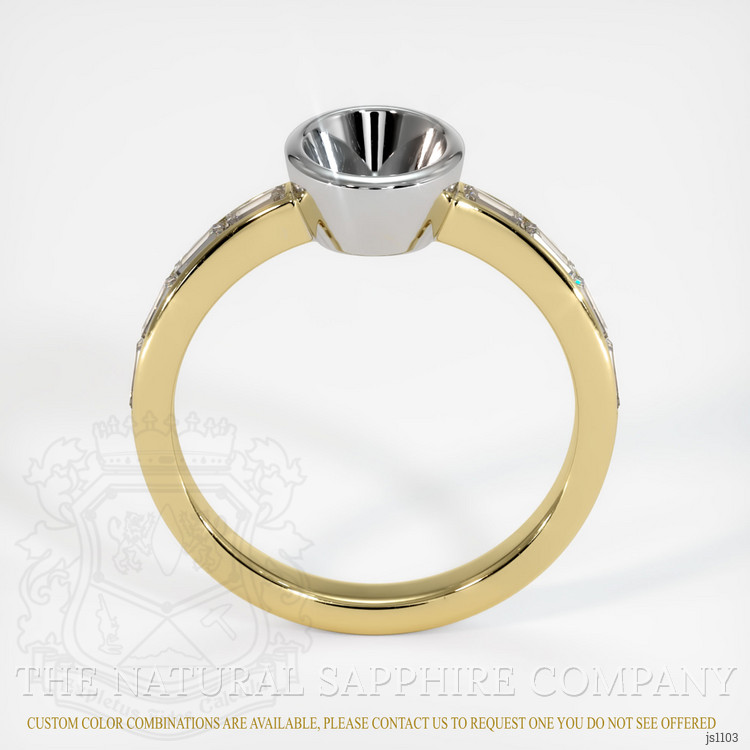 18K White & Yellow Accent Stones Ring Setting