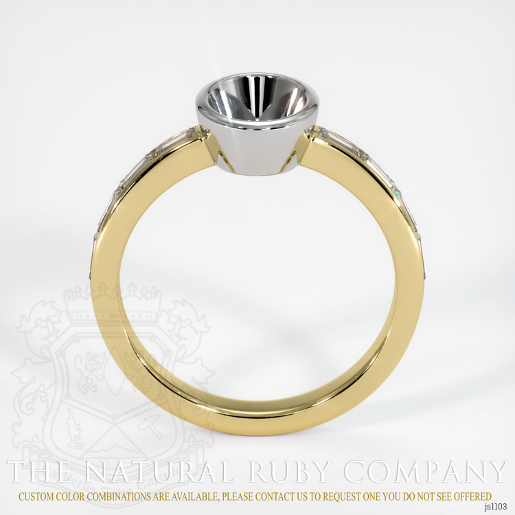 18K White & Yellow Accent Stones Ring Setting