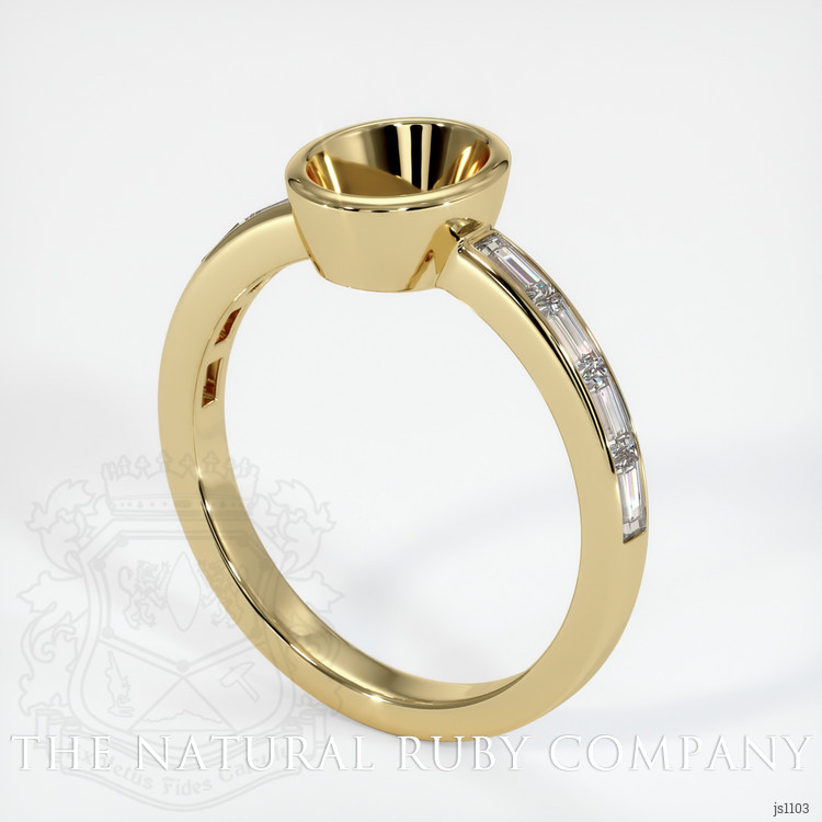 14K Yellow Gold Accent Stones Ring Setting