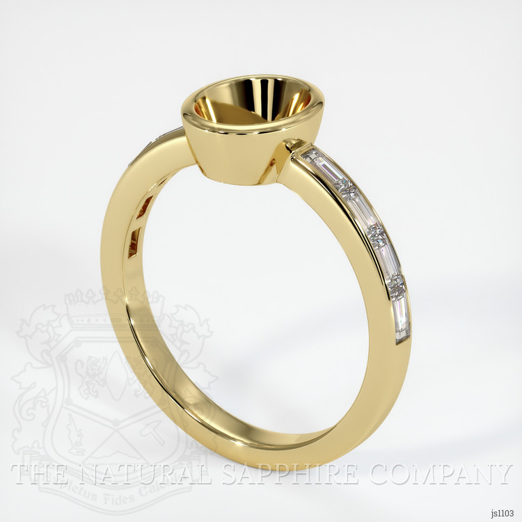 18K Yellow Gold Accent Stones Ring Setting