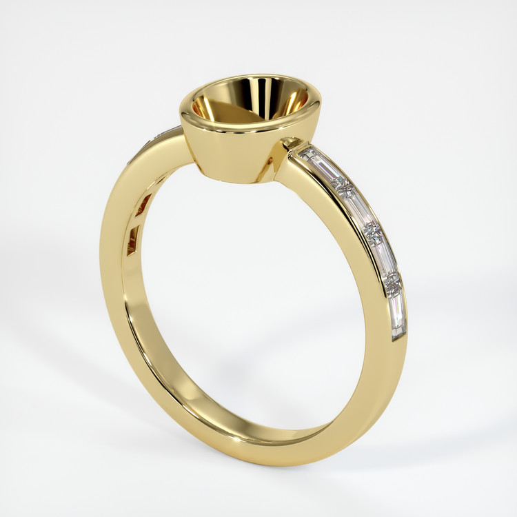 18K Yellow Gold Accent Stones Ring Setting