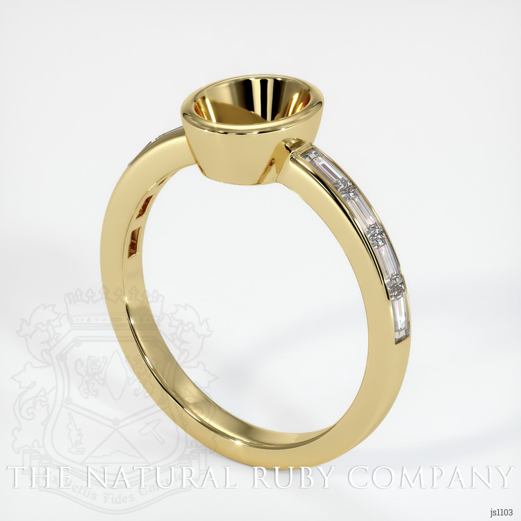 18K Yellow Gold Accent Stones Ring Setting