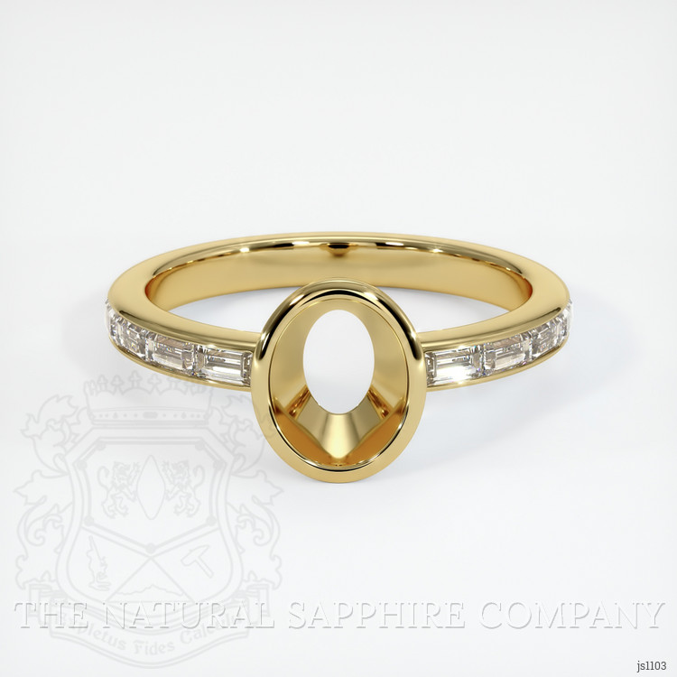 18K Yellow Gold Accent Stones Ring Setting