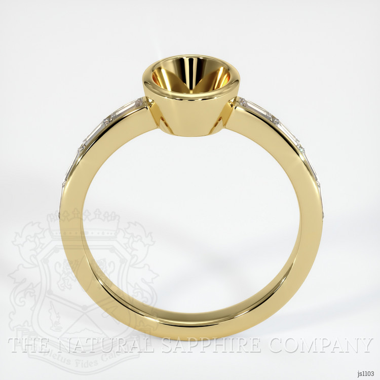 18K Yellow Gold Accent Stones Ring Setting