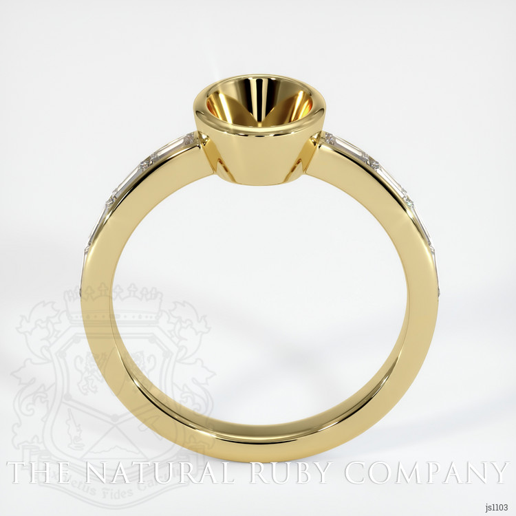 18K Yellow Gold Accent Stones Ring Setting