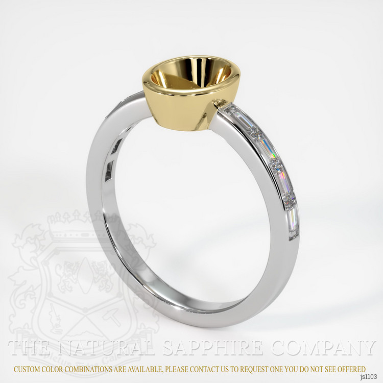 14K Yellow & White Accent Stones Ring Setting